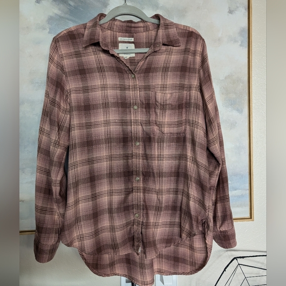 Light pink and brown flannel - Picture 1 of 7